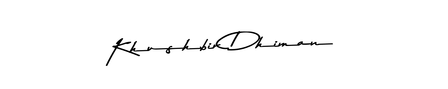 This is the best signature style for the Khushbir Dhiman name. Also you like these signature font (Asem Kandis PERSONAL USE). Mix name signature. Khushbir Dhiman signature style 9 images and pictures png