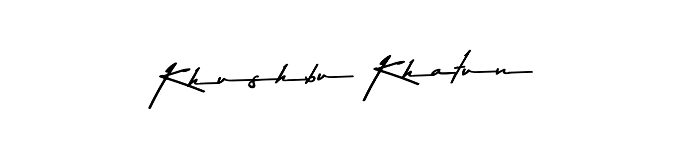 Make a beautiful signature design for name Khushbu Khatun. With this signature (Asem Kandis PERSONAL USE) style, you can create a handwritten signature for free. Khushbu Khatun signature style 9 images and pictures png