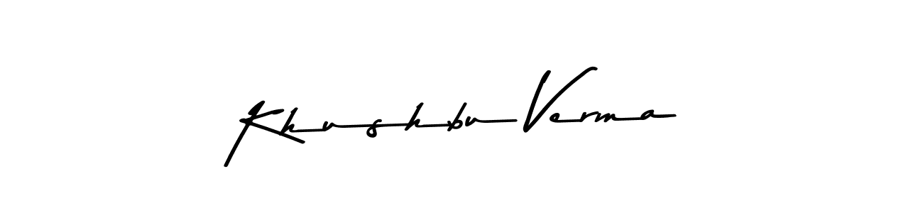 Create a beautiful signature design for name Khushbu Verma. With this signature (Asem Kandis PERSONAL USE) fonts, you can make a handwritten signature for free. Khushbu Verma signature style 9 images and pictures png
