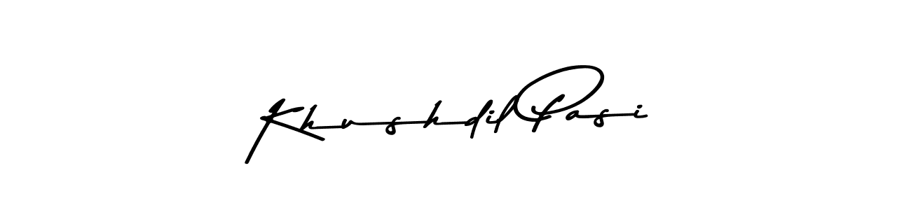 Check out images of Autograph of Khushdil Pasi name. Actor Khushdil Pasi Signature Style. Asem Kandis PERSONAL USE is a professional sign style online. Khushdil Pasi signature style 9 images and pictures png