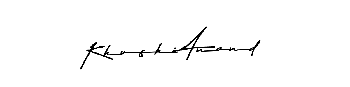 Create a beautiful signature design for name Khushi Anand. With this signature (Asem Kandis PERSONAL USE) fonts, you can make a handwritten signature for free. Khushi Anand signature style 9 images and pictures png