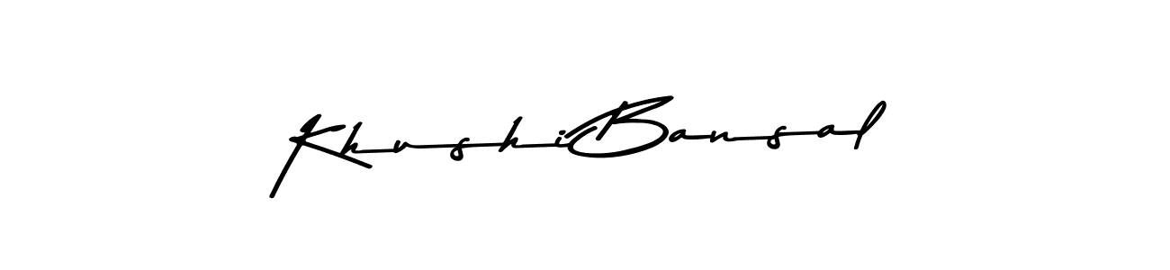 This is the best signature style for the Khushi Bansal name. Also you like these signature font (Asem Kandis PERSONAL USE). Mix name signature. Khushi Bansal signature style 9 images and pictures png