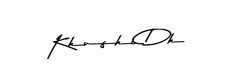 Also You can easily find your signature by using the search form. We will create Khushi Dh name handwritten signature images for you free of cost using Asem Kandis PERSONAL USE sign style. Khushi Dh signature style 9 images and pictures png