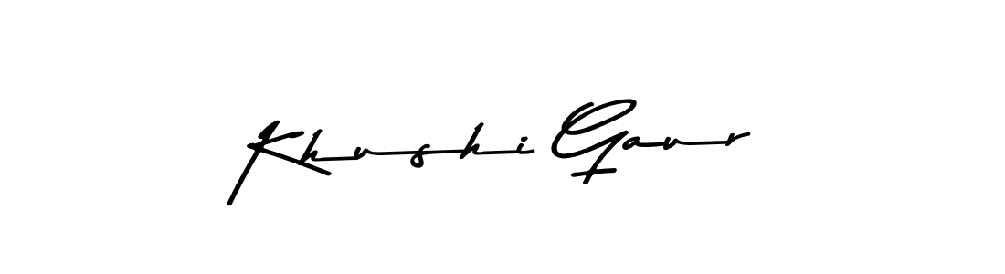 Make a beautiful signature design for name Khushi Gaur. With this signature (Asem Kandis PERSONAL USE) style, you can create a handwritten signature for free. Khushi Gaur signature style 9 images and pictures png