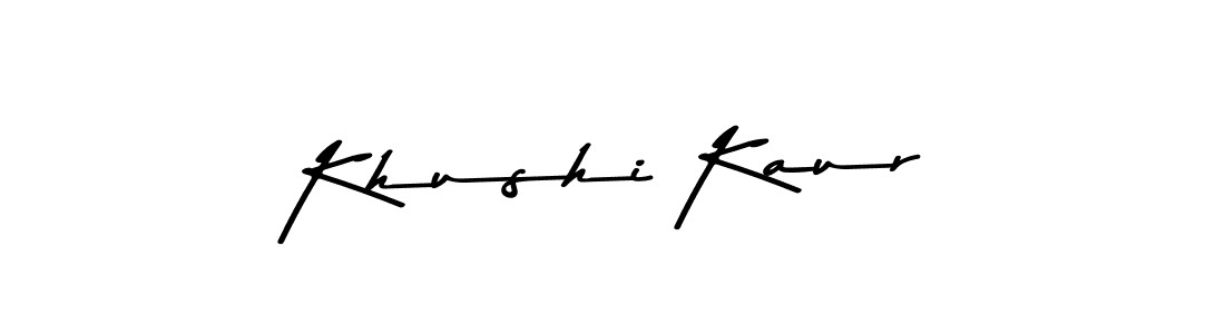 How to make Khushi Kaur name signature. Use Asem Kandis PERSONAL USE style for creating short signs online. This is the latest handwritten sign. Khushi Kaur signature style 9 images and pictures png
