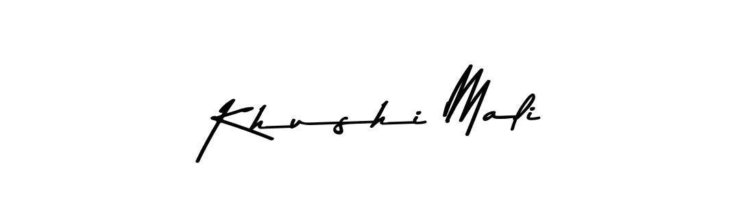 Use a signature maker to create a handwritten signature online. With this signature software, you can design (Asem Kandis PERSONAL USE) your own signature for name Khushi Mali. Khushi Mali signature style 9 images and pictures png