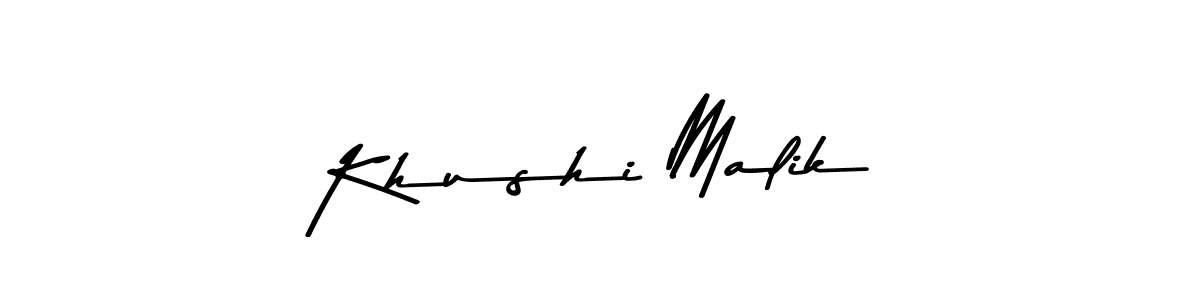 Make a beautiful signature design for name Khushi Malik. With this signature (Asem Kandis PERSONAL USE) style, you can create a handwritten signature for free. Khushi Malik signature style 9 images and pictures png