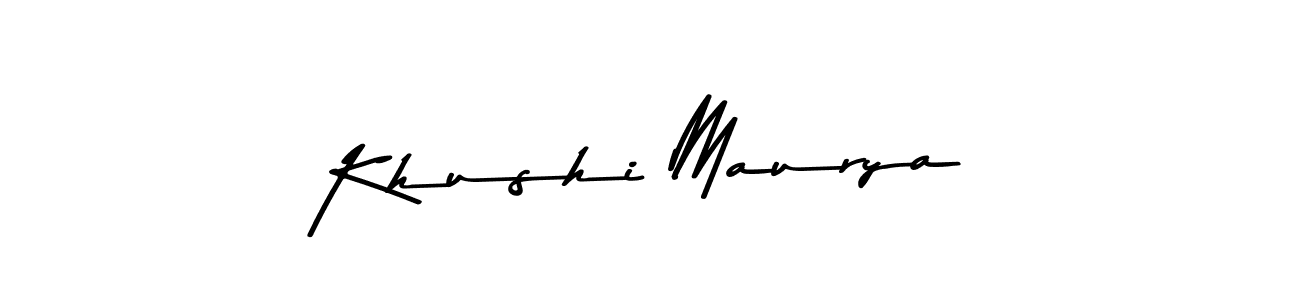 Design your own signature with our free online signature maker. With this signature software, you can create a handwritten (Asem Kandis PERSONAL USE) signature for name Khushi Maurya. Khushi Maurya signature style 9 images and pictures png