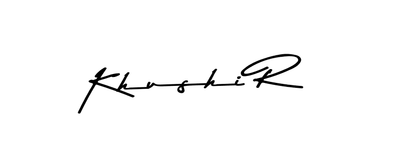 Khushi R stylish signature style. Best Handwritten Sign (Asem Kandis PERSONAL USE) for my name. Handwritten Signature Collection Ideas for my name Khushi R. Khushi R signature style 9 images and pictures png