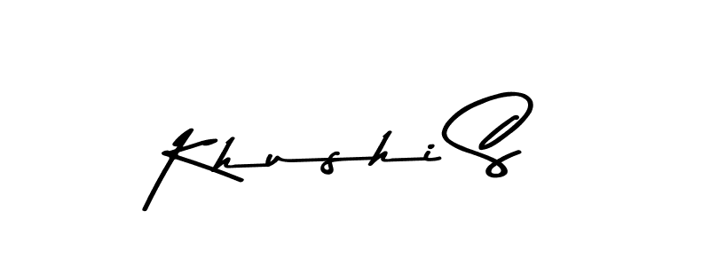 Khushi S stylish signature style. Best Handwritten Sign (Asem Kandis PERSONAL USE) for my name. Handwritten Signature Collection Ideas for my name Khushi S. Khushi S signature style 9 images and pictures png