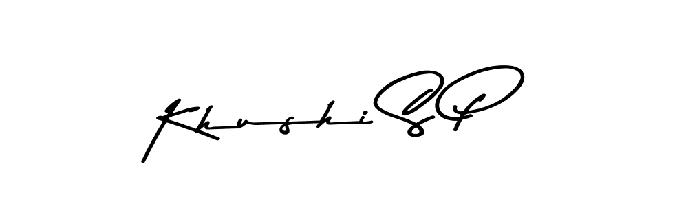 Use a signature maker to create a handwritten signature online. With this signature software, you can design (Asem Kandis PERSONAL USE) your own signature for name Khushi S P. Khushi S P signature style 9 images and pictures png