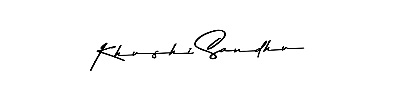 Make a beautiful signature design for name Khushi Sandhu. With this signature (Asem Kandis PERSONAL USE) style, you can create a handwritten signature for free. Khushi Sandhu signature style 9 images and pictures png
