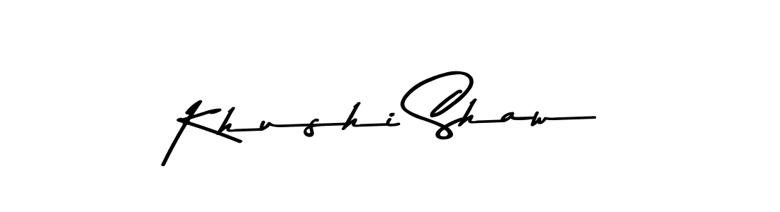 You should practise on your own different ways (Asem Kandis PERSONAL USE) to write your name (Khushi Shaw) in signature. don't let someone else do it for you. Khushi Shaw signature style 9 images and pictures png