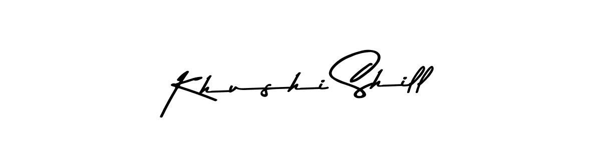Here are the top 10 professional signature styles for the name Khushi Shill. These are the best autograph styles you can use for your name. Khushi Shill signature style 9 images and pictures png
