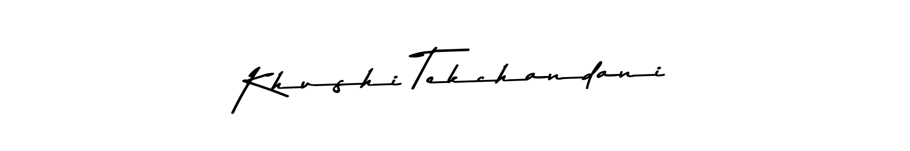 Use a signature maker to create a handwritten signature online. With this signature software, you can design (Asem Kandis PERSONAL USE) your own signature for name Khushi Tekchandani. Khushi Tekchandani signature style 9 images and pictures png