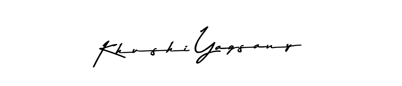 You can use this online signature creator to create a handwritten signature for the name Khushi Yagsany. This is the best online autograph maker. Khushi Yagsany signature style 9 images and pictures png