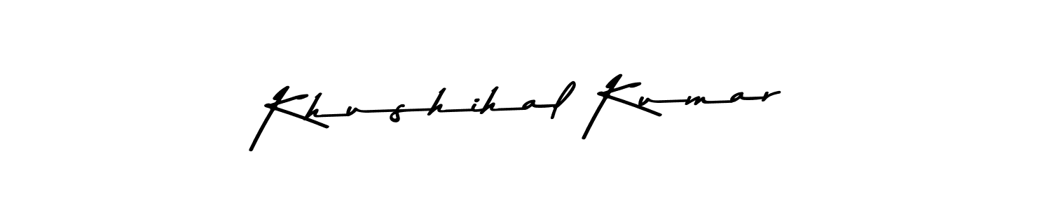 How to make Khushihal Kumar name signature. Use Asem Kandis PERSONAL USE style for creating short signs online. This is the latest handwritten sign. Khushihal Kumar signature style 9 images and pictures png