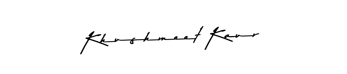 Use a signature maker to create a handwritten signature online. With this signature software, you can design (Asem Kandis PERSONAL USE) your own signature for name Khushmeet Kaur. Khushmeet Kaur signature style 9 images and pictures png