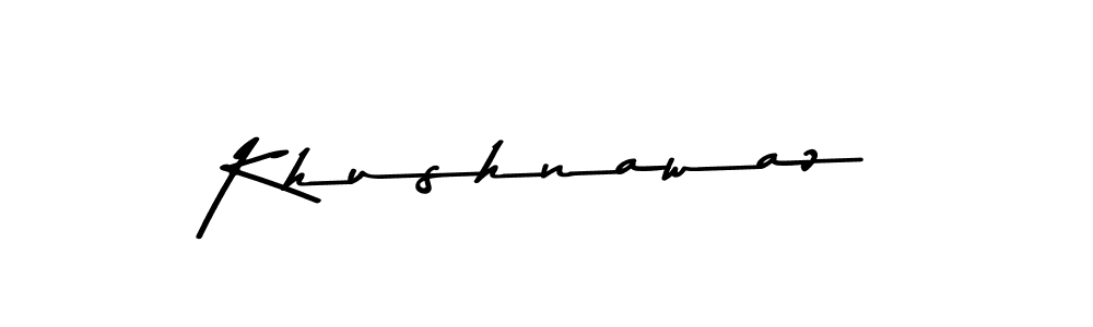 How to make Khushnawaz name signature. Use Asem Kandis PERSONAL USE style for creating short signs online. This is the latest handwritten sign. Khushnawaz signature style 9 images and pictures png