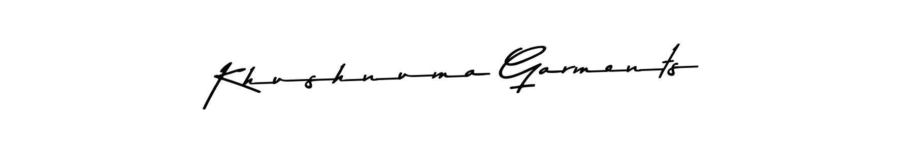 This is the best signature style for the Khushnuma Garments name. Also you like these signature font (Asem Kandis PERSONAL USE). Mix name signature. Khushnuma Garments signature style 9 images and pictures png
