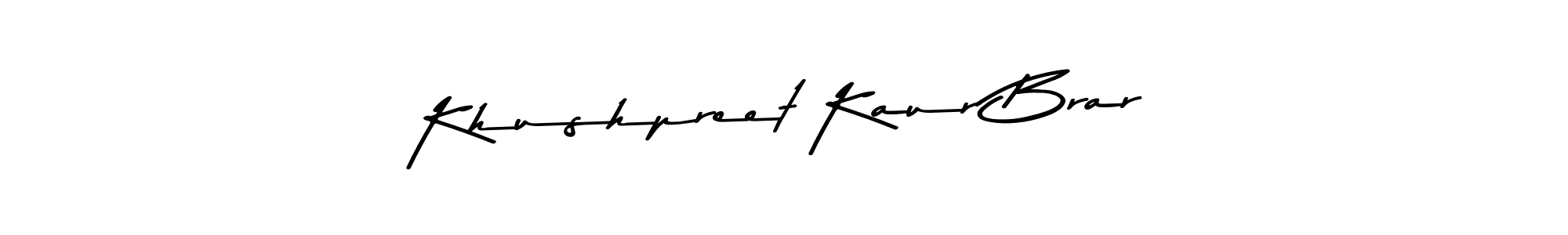 How to make Khushpreet Kaur Brar name signature. Use Asem Kandis PERSONAL USE style for creating short signs online. This is the latest handwritten sign. Khushpreet Kaur Brar signature style 9 images and pictures png