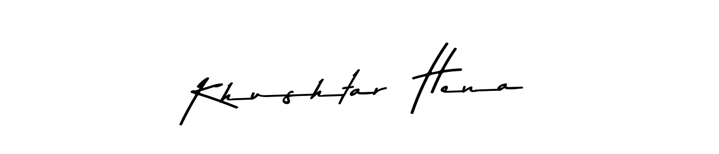 The best way (Asem Kandis PERSONAL USE) to make a short signature is to pick only two or three words in your name. The name Khushtar  Hena include a total of six letters. For converting this name. Khushtar  Hena signature style 9 images and pictures png