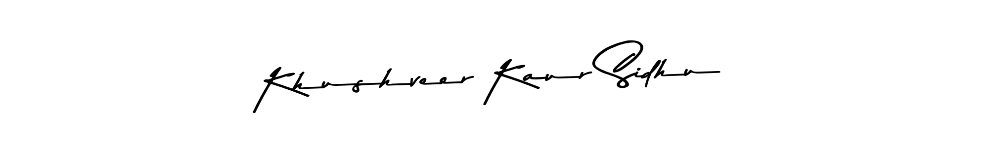 Create a beautiful signature design for name Khushveer Kaur Sidhu. With this signature (Asem Kandis PERSONAL USE) fonts, you can make a handwritten signature for free. Khushveer Kaur Sidhu signature style 9 images and pictures png