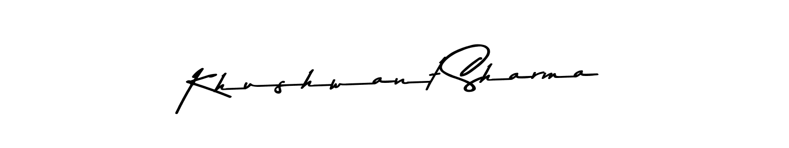 How to make Khushwant Sharma name signature. Use Asem Kandis PERSONAL USE style for creating short signs online. This is the latest handwritten sign. Khushwant Sharma signature style 9 images and pictures png
