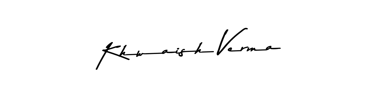 You should practise on your own different ways (Asem Kandis PERSONAL USE) to write your name (Khwaish Verma) in signature. don't let someone else do it for you. Khwaish Verma signature style 9 images and pictures png