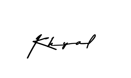 How to make Khyal name signature. Use Asem Kandis PERSONAL USE style for creating short signs online. This is the latest handwritten sign. Khyal signature style 9 images and pictures png