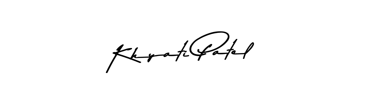 Design your own signature with our free online signature maker. With this signature software, you can create a handwritten (Asem Kandis PERSONAL USE) signature for name Khyati Patel. Khyati Patel signature style 9 images and pictures png