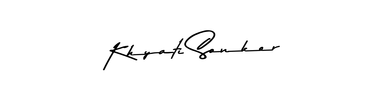 Design your own signature with our free online signature maker. With this signature software, you can create a handwritten (Asem Kandis PERSONAL USE) signature for name Khyati Sonker. Khyati Sonker signature style 9 images and pictures png