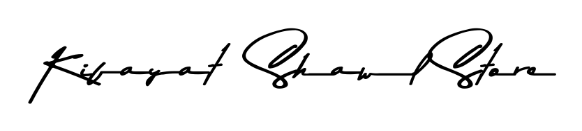 The Asem Kandis PERSONAL USE font transforms the name Kifayat  Shawl Store into an executive sign with sharp precision and distinguished character. Kifayat  Shawl Store signature style 9 images and pictures png