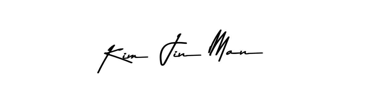 How to make Kim  Jin Man name signature. Use Asem Kandis PERSONAL USE style for creating short signs online. This is the latest handwritten sign. Kim  Jin Man signature style 9 images and pictures png