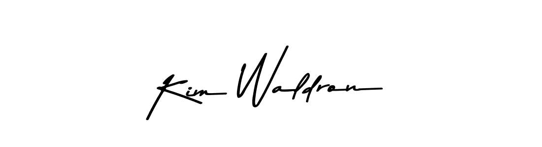 How to make Kim Waldron name signature. Use Asem Kandis PERSONAL USE style for creating short signs online. This is the latest handwritten sign. Kim Waldron signature style 9 images and pictures png