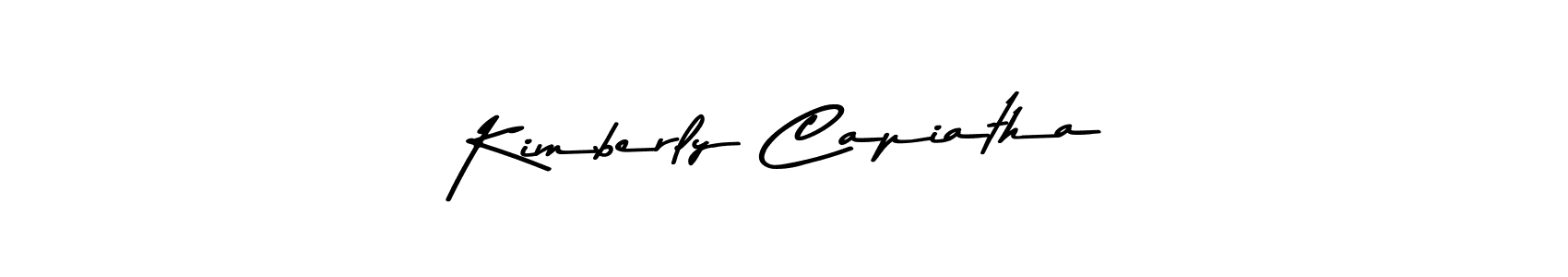 Create a beautiful signature design for name Kimberly Capiatha. With this signature (Asem Kandis PERSONAL USE) fonts, you can make a handwritten signature for free. Kimberly Capiatha signature style 9 images and pictures png
