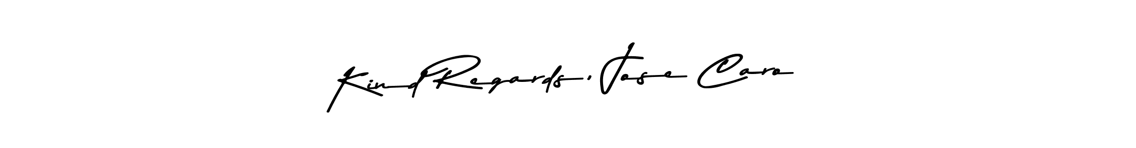 Use a signature maker to create a handwritten signature online. With this signature software, you can design (Asem Kandis PERSONAL USE) your own signature for name Kind Regards, Jose Caro. Kind Regards, Jose Caro signature style 9 images and pictures png