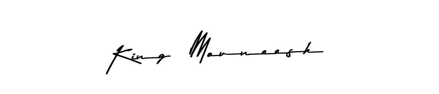 How to make King  Mouneesh name signature. Use Asem Kandis PERSONAL USE style for creating short signs online. This is the latest handwritten sign. King  Mouneesh signature style 9 images and pictures png