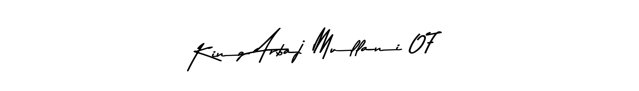 How to make King Arbaj Mullani 07 name signature. Use Asem Kandis PERSONAL USE style for creating short signs online. This is the latest handwritten sign. King Arbaj Mullani 07 signature style 9 images and pictures png