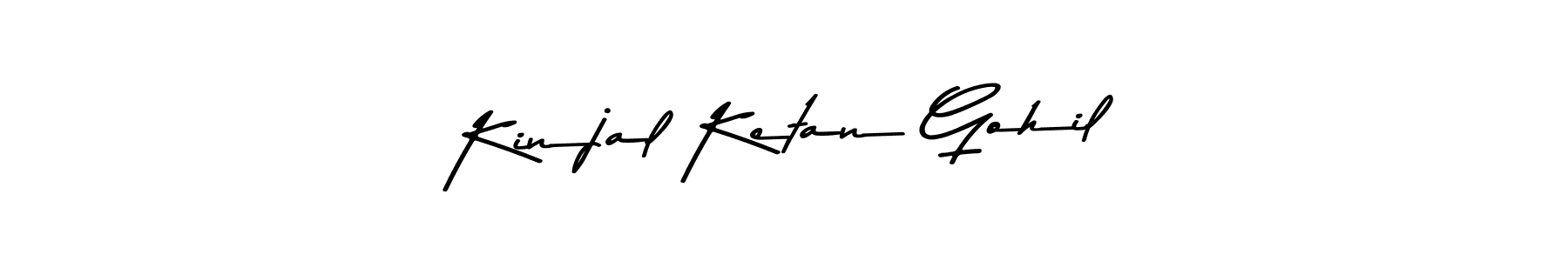 Make a beautiful signature design for name Kinjal Ketan Gohil. With this signature (Asem Kandis PERSONAL USE) style, you can create a handwritten signature for free. Kinjal Ketan Gohil signature style 9 images and pictures png