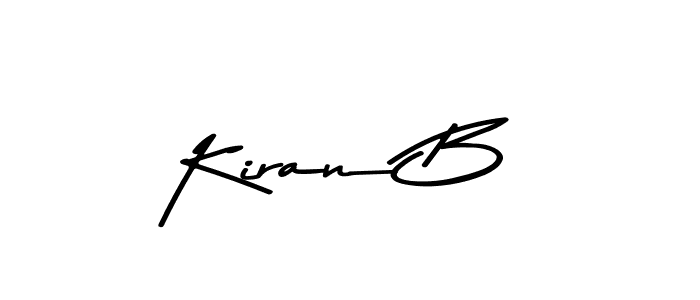 Make a beautiful signature design for name Kiran B. With this signature (Asem Kandis PERSONAL USE) style, you can create a handwritten signature for free. Kiran B signature style 9 images and pictures png