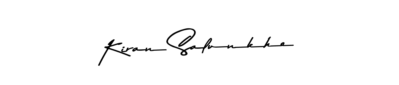 This is the best signature style for the Kiran Salunkhe name. Also you like these signature font (Asem Kandis PERSONAL USE). Mix name signature. Kiran Salunkhe signature style 9 images and pictures png