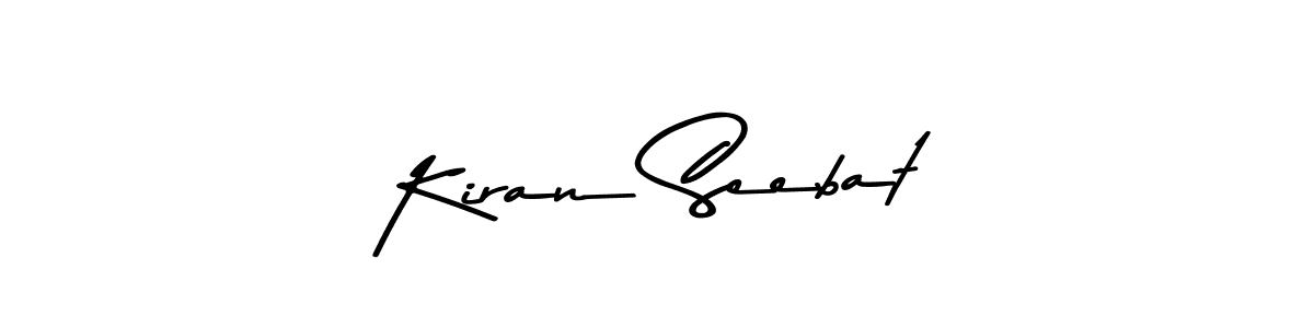 Create a beautiful signature design for name Kiran Seebat. With this signature (Asem Kandis PERSONAL USE) fonts, you can make a handwritten signature for free. Kiran Seebat signature style 9 images and pictures png