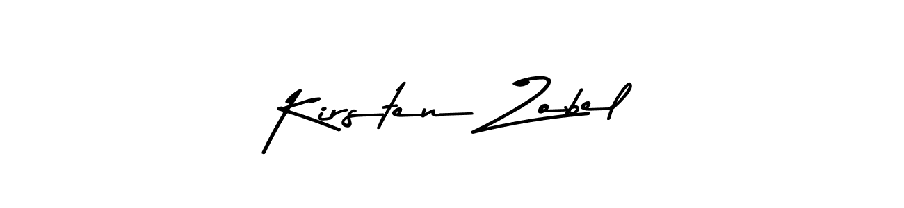 How to make Kirsten Zobel name signature. Use Asem Kandis PERSONAL USE style for creating short signs online. This is the latest handwritten sign. Kirsten Zobel signature style 9 images and pictures png