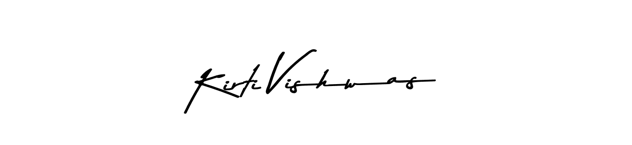 How to make Kirti Vishwas name signature. Use Asem Kandis PERSONAL USE style for creating short signs online. This is the latest handwritten sign. Kirti Vishwas signature style 9 images and pictures png