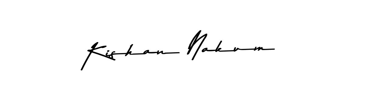 Make a beautiful signature design for name Kishan Nakum. With this signature (Asem Kandis PERSONAL USE) style, you can create a handwritten signature for free. Kishan Nakum signature style 9 images and pictures png