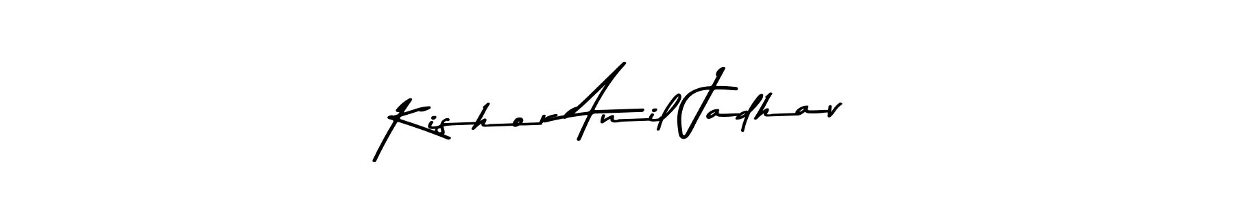 if you are searching for the best signature style for your name Kishor Anil Jadhav. so please give up your signature search. here we have designed multiple signature styles  using Asem Kandis PERSONAL USE. Kishor Anil Jadhav signature style 9 images and pictures png