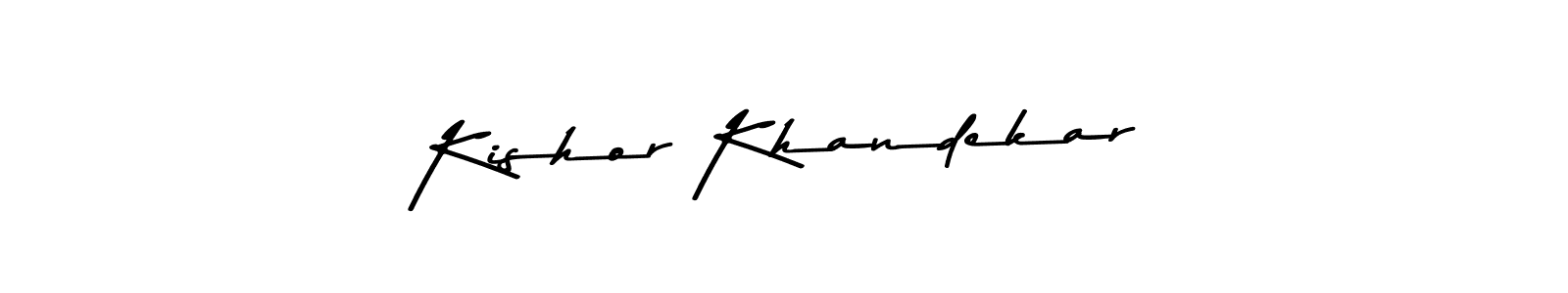 The best way (Asem Kandis PERSONAL USE) to make a short signature is to pick only two or three words in your name. The name Kishor Khandekar include a total of six letters. For converting this name. Kishor Khandekar signature style 9 images and pictures png