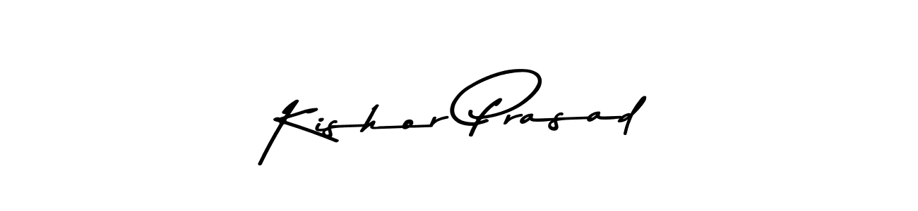 How to make Kishor Prasad name signature. Use Asem Kandis PERSONAL USE style for creating short signs online. This is the latest handwritten sign. Kishor Prasad signature style 9 images and pictures png
