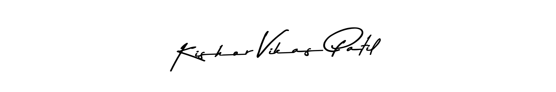 How to make Kishor Vikas Patil name signature. Use Asem Kandis PERSONAL USE style for creating short signs online. This is the latest handwritten sign. Kishor Vikas Patil signature style 9 images and pictures png